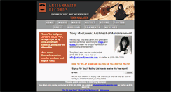 Desktop Screenshot of antigravityrecords.com